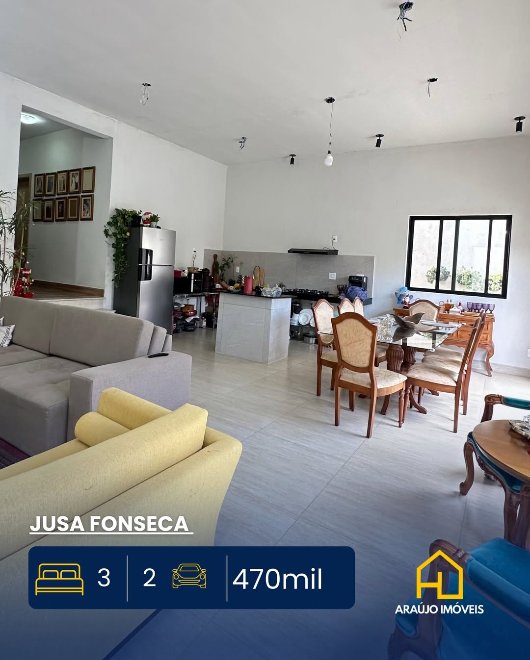 Casa no no Jusa Fonseca3 quartos grandessendo uma suíte com closet Banheiro social Sala espaçosa