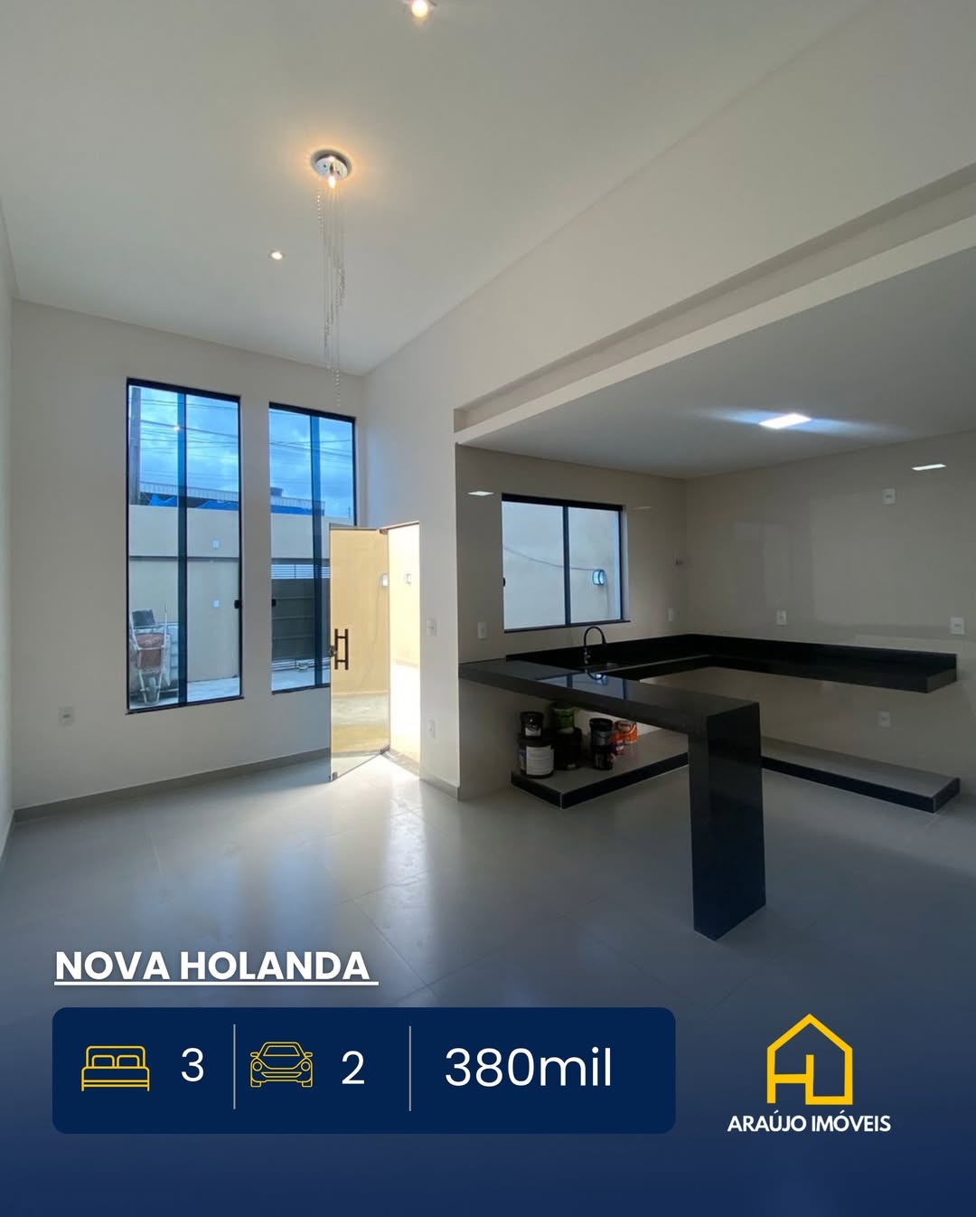 Casa nova Holanda 3 quartos sendo uma suíte Sala Cozinha americana com bancada em granito Banhei