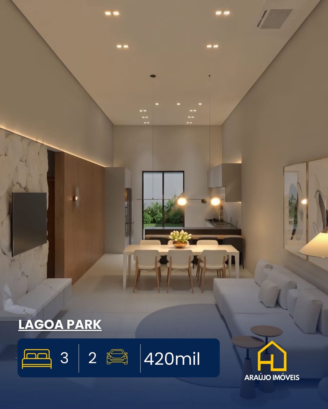 Imóvel para venda ✅03 quartos, sendo 01 suíte✅Sala de estar✅Sala de jantar✅Cozinha com bancada e