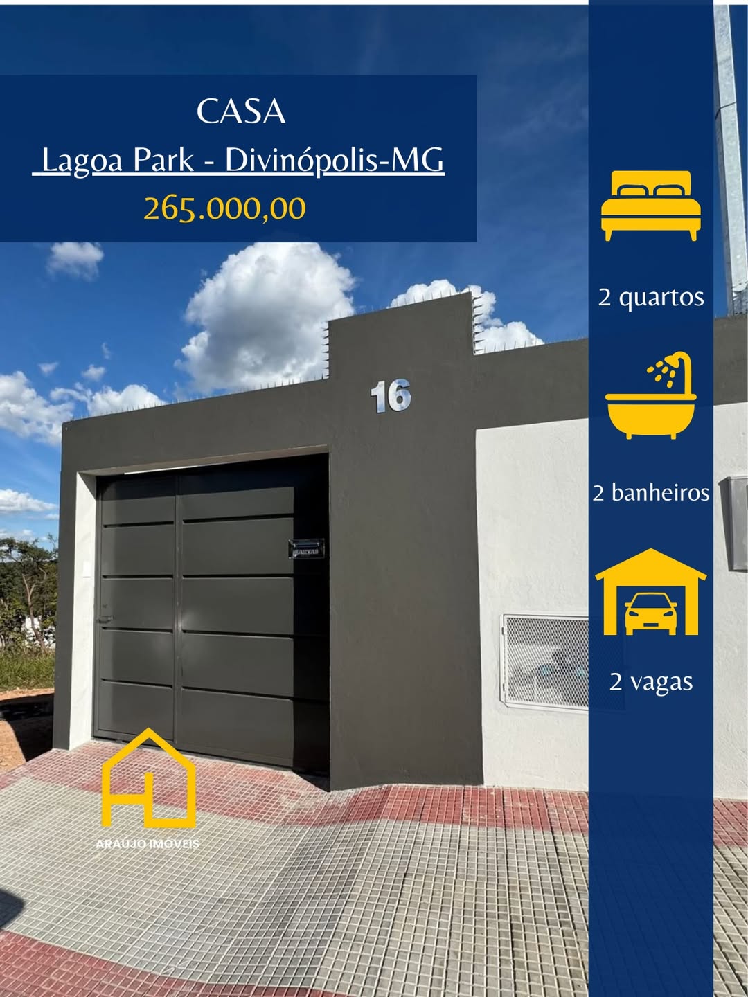 🏠Casa no bairro Lagoa PARK•2 quartos sendo uma suíte •Sala•Cozinha americana com bancada em gra