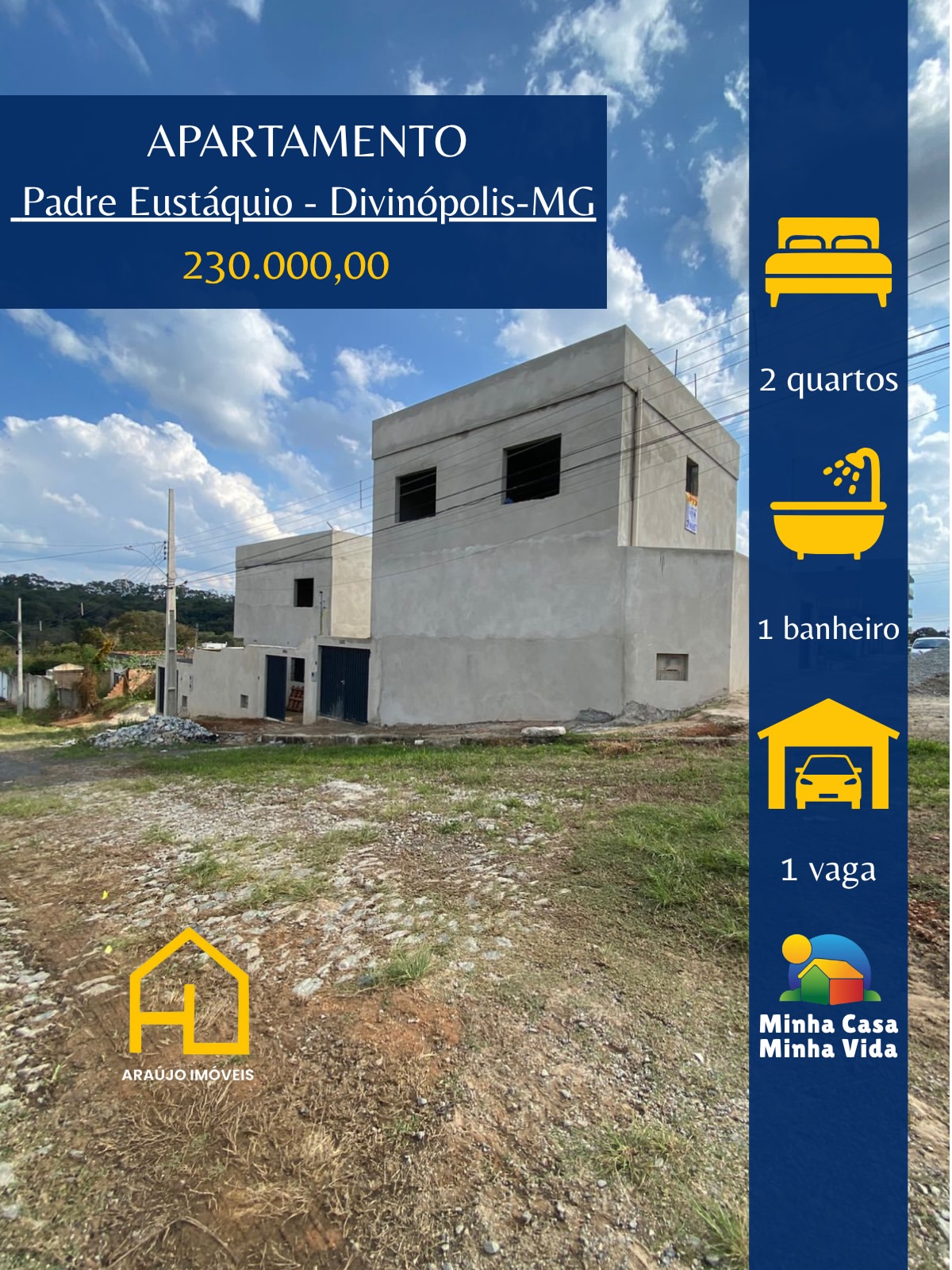 Apartamento 1º andar com área PRIVATIVA no bairro PADRE EUSTÁQUIO 🛏️ 2 quartos 🛋️ Sala 🚿 Banh