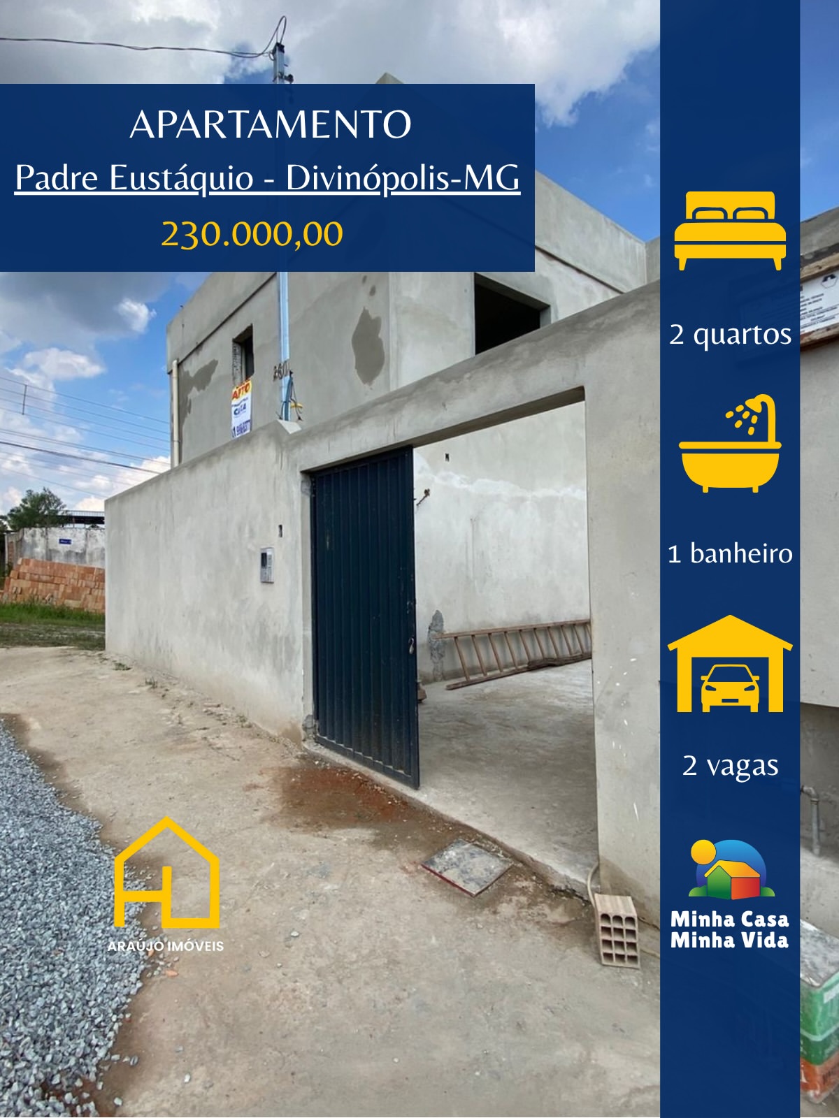 ⚜️Apartamento 2º andar no bairro Padre Eustáquio 🛏️ 2 quartos 🛋️ Sala🚿 1 banheiro🍳 Cozinha a