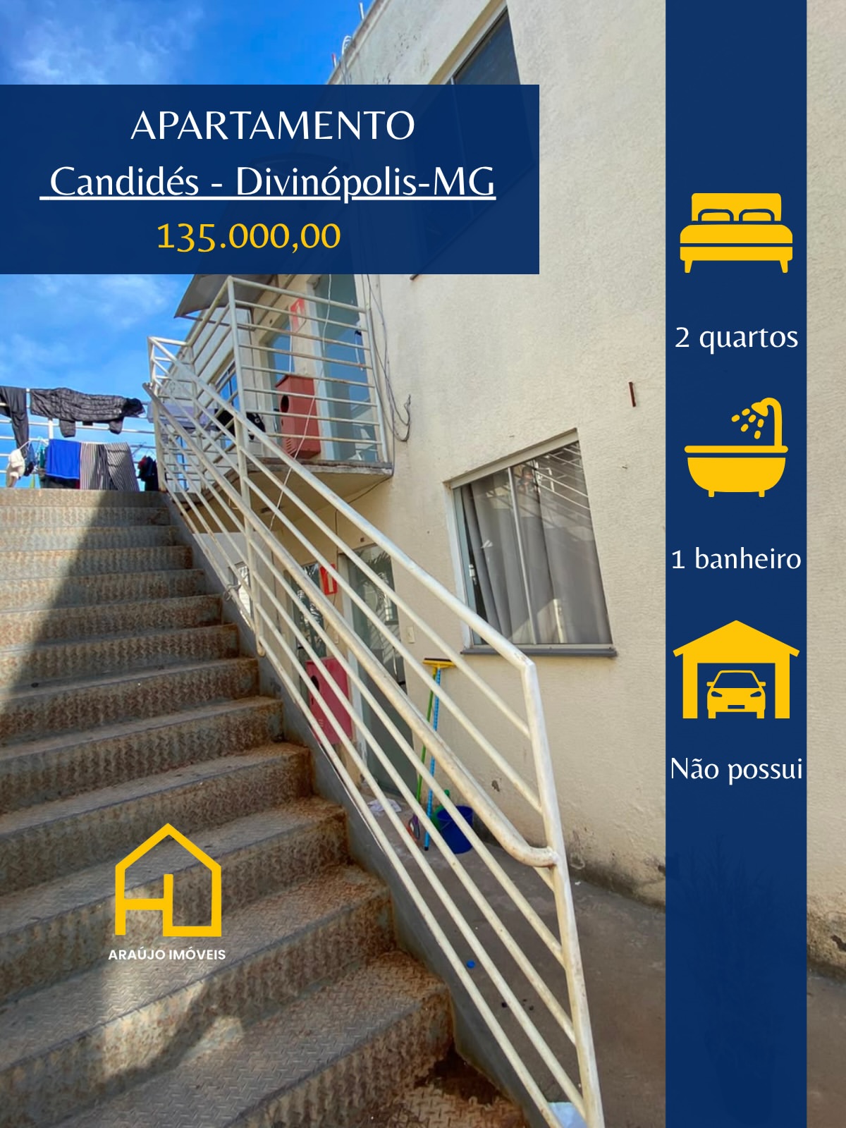 ⚜️Apartamento no Candidés 🛏️ 2 quartos 🛋️ Sala🍳 Cozinha 🚿 Banheiro 🧺 Área de serviço 💰135