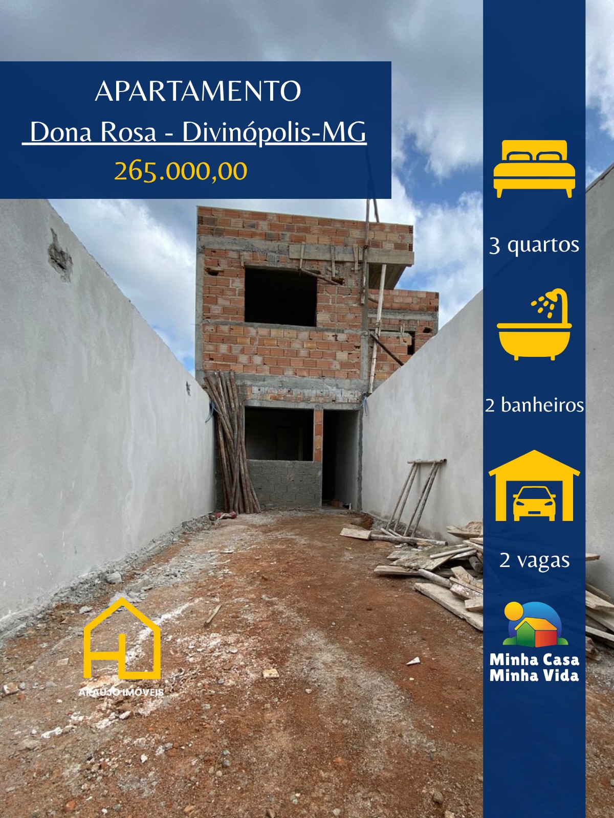 ⚜️Apartamento térreo em construção NO BAIRRO DONA ROSA🛏️ 3 quartos sendo uma suíte 🛋️ Sala🍳 C (1)