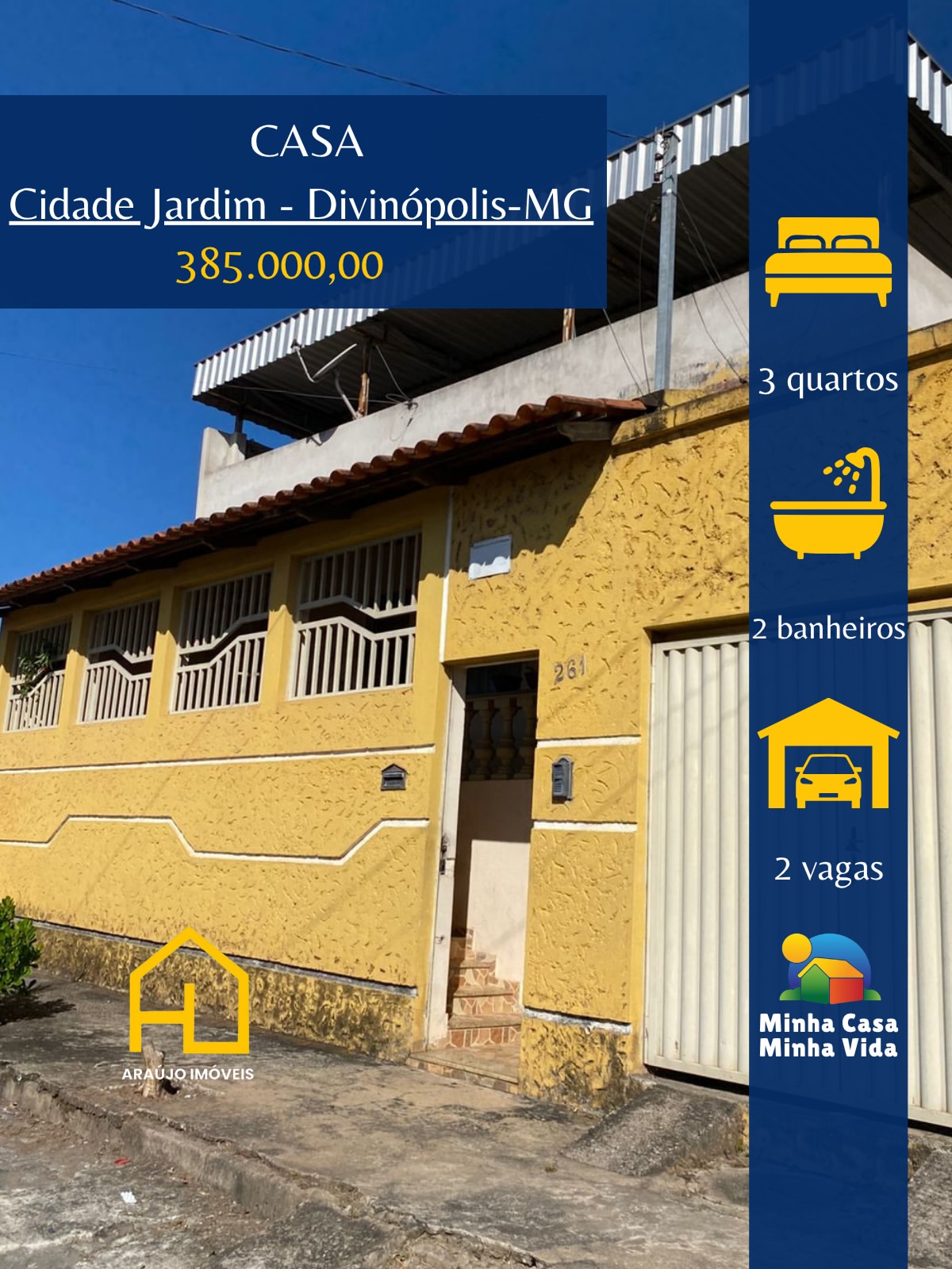 🏠 Casa no Bairro Cidade Jardim 📐 Lote 360 m2📐 Área construída 140 m2🚗 2 vagas de garagem ✨T