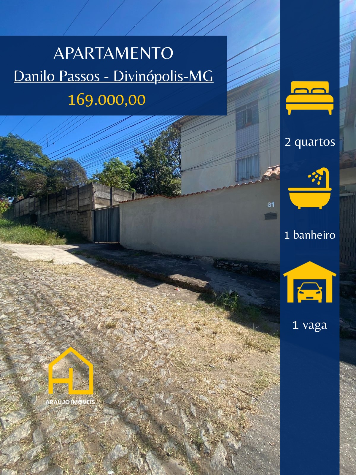 🏢 Apartamento no Danilo Passos •2 quartos •Copa•Sala•Cozinha com armário planejado •Área de ser
